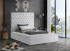 Bliss White Velvet Twin Bed (3 Boxes)