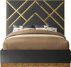 Vector Grey Velvet King Bed