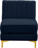 Alina Navy Velvet Armless Chair