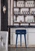 Coral Navy Velvet Bar Stool