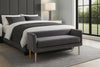 Audrey Grey Velvet Bench