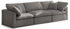 Plush Grey Velvet Standard Cloud Modular Sofa