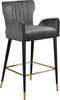 Luxe Grey Velvet Stool