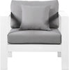 Nizuc Grey Waterproof Fabric Outdoor Patio Aluminum Arm Chair
