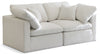 Plush Cream Velvet Standard Cloud Modular Sofa