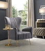 Opera Grey Velvet Accent Chair