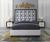 Taj White Velvet Queen Bed