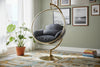 Luna Grey Fabric Acrylic Swing Bubble Accent Chair (2 Boxes)