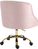 Arden Pink Velvet Office Chair