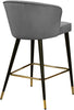 Cassie Grey Velvet Stool