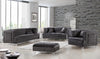 Lucas Grey Velvet Ottoman