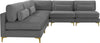 Julia Grey Velvet Modular Sectional (5 Boxes)