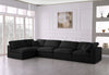 Serene Black Linen Fabric Deluxe Cloud Modular Sectional