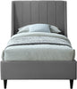 Eva Grey Velvet Twin Bed