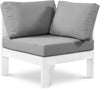 Nizuc Grey Waterproof Fabric Outdoor Patio Aluminum Corner Chair