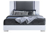 Ylime Smooth White Bed with LED Fully Slatted