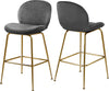 Paris Grey Velvet Stool