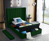 Kiki Green Velvet Twin Bed (3 Boxes)