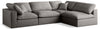 Plush Grey Velvet Standard Cloud Modular Sectional