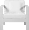 Nizuc White Waterproof Fabric Outdoor Patio Aluminum Arm Chair