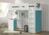 Nerice White & Teal Loft Bed