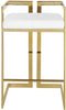 Ezra White Faux Leather Stool