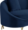 Serpentine Navy Velvet Loveseat