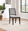 Elodie Upholstered Padded Seat Dining Side Chair Dove Grey and Black (Set of 2) image
