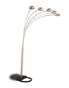 Kayd 5-light Floor Lamp with Curvy Dome Shades Chrome and Black image