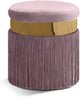 Yasmine Pink Velvet Ottoman/Stool