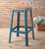 Jacotte Natural & Teal Bar Stool (1Pc)
