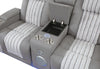 U8000 Grey Pwr Rec Sofa/Pwr Console Rec Loveseat W/PHR