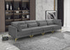 Julia Grey Velvet Modular Sofa (4 Boxes)