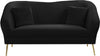 Hermosa Black Velvet Loveseat