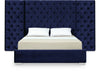 Grande Navy Velvet Queen Bed (3 Boxes)