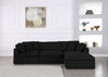 Serene Black Linen Fabric Deluxe Cloud Modular Sectional