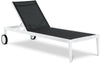 Nizuc Black Mesh Waterproof Fabric Outdoor Patio Aluminum Mesh Chaise Lounge Chair