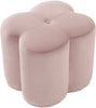 Clover Pink Velvet Ottoman