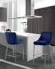 Karina Navy Velvet Stool