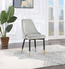Gabrielle Upholstered Solid Back Dining Side Chair Grey and Black (Set of 2) image