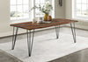 Neve Live-edge Dining Table with Hairpin Legs Sheesham Grey and Gunmetal