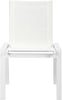 Nizuc White Mesh Waterproof Fabric Outdoor Patio Aluminum Mesh Dining Chair