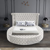 Luxus Cream Velvet Queen Bed (3 Boxes)