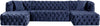 Coco Navy Velvet 3pc. Sectional (3 Boxes)