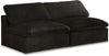 Cozy Black Velvet Cloud Modular Armless Sofa