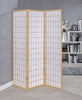 Carrie 3-panel Folding Screen Natural and White