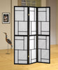 Damis 3-panel Folding Floor Screen Black and White