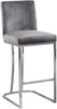 Heidi Grey Velvet Stool