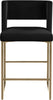 Caleb Black Velvet Counter Stool
