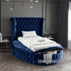 Luxus Navy Velvet Twin Bed (3 Boxes)